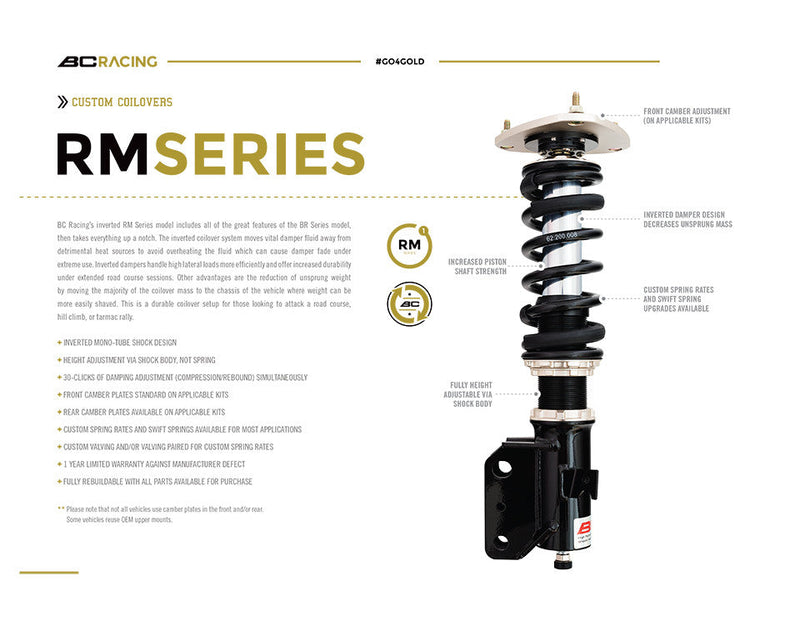 BC Racing 03-06 Mitsubishi Evo 8 9 Coilovers - RM Type Inverted Mono-Tube