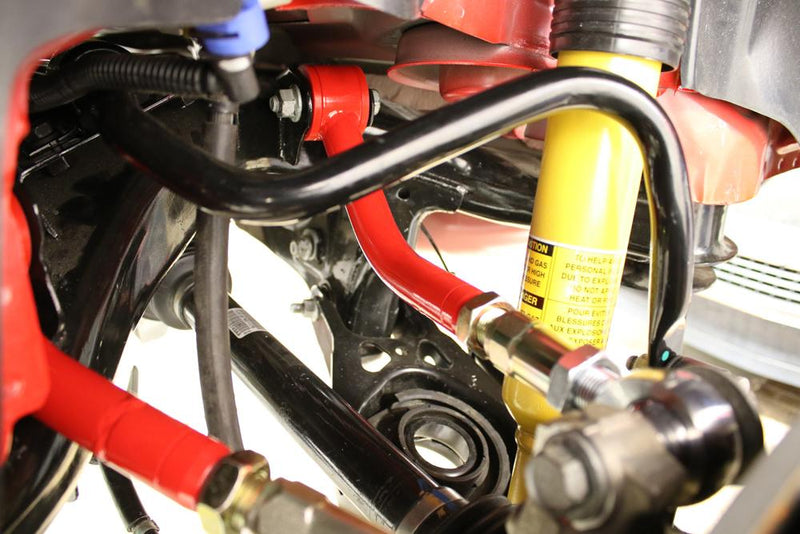 BMR 08-UP Dodge Challenger Upper Trailing Arms w On-Car Adj. Poly Rod Ends Black hammertone