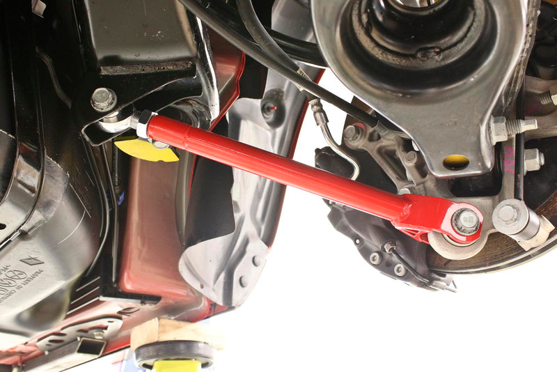 BMR 08-18 Dodge Challenger Lower Trailing Arms w Single Adj. Rod Ends Black hammertone