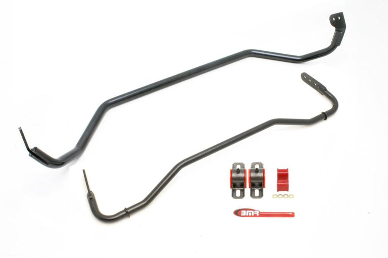 BMR 15-UP Ford Mustang Front & Rear Sway Bar Kit w Bushings Black hammertone