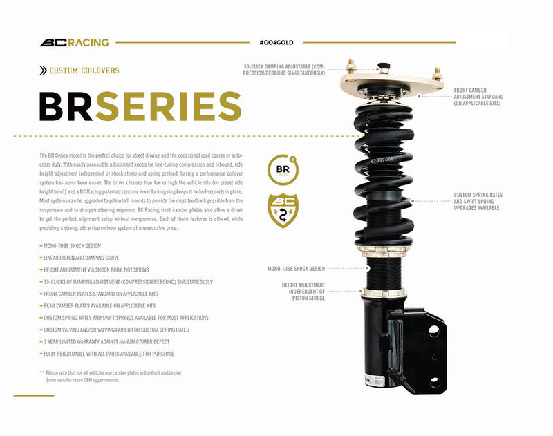 BC Racing 02-04 Infiniti M35 M45 Suspension BR Coilovers (W Spindle)