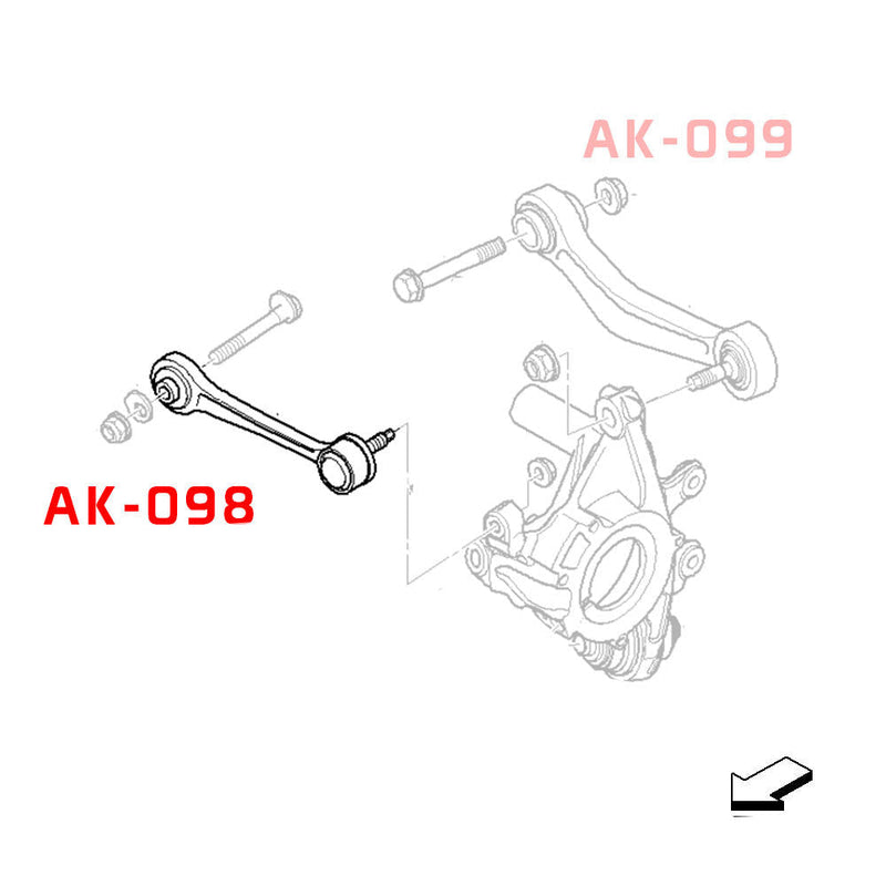 Godspeed 05-10 BMW 5 Series E60 E61 Rear Toe Arms